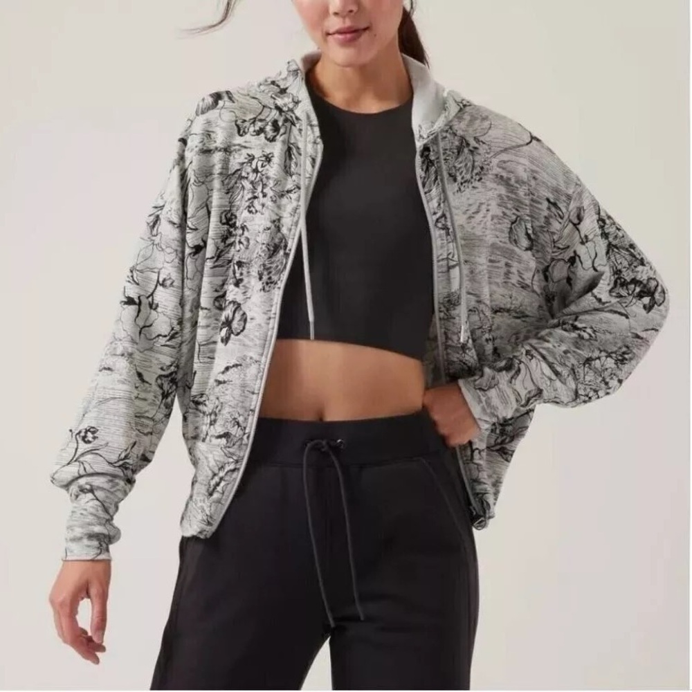 ATHLETA Balance Eden Floral Zipped Jacket Hoodie Sweatshirt, XS